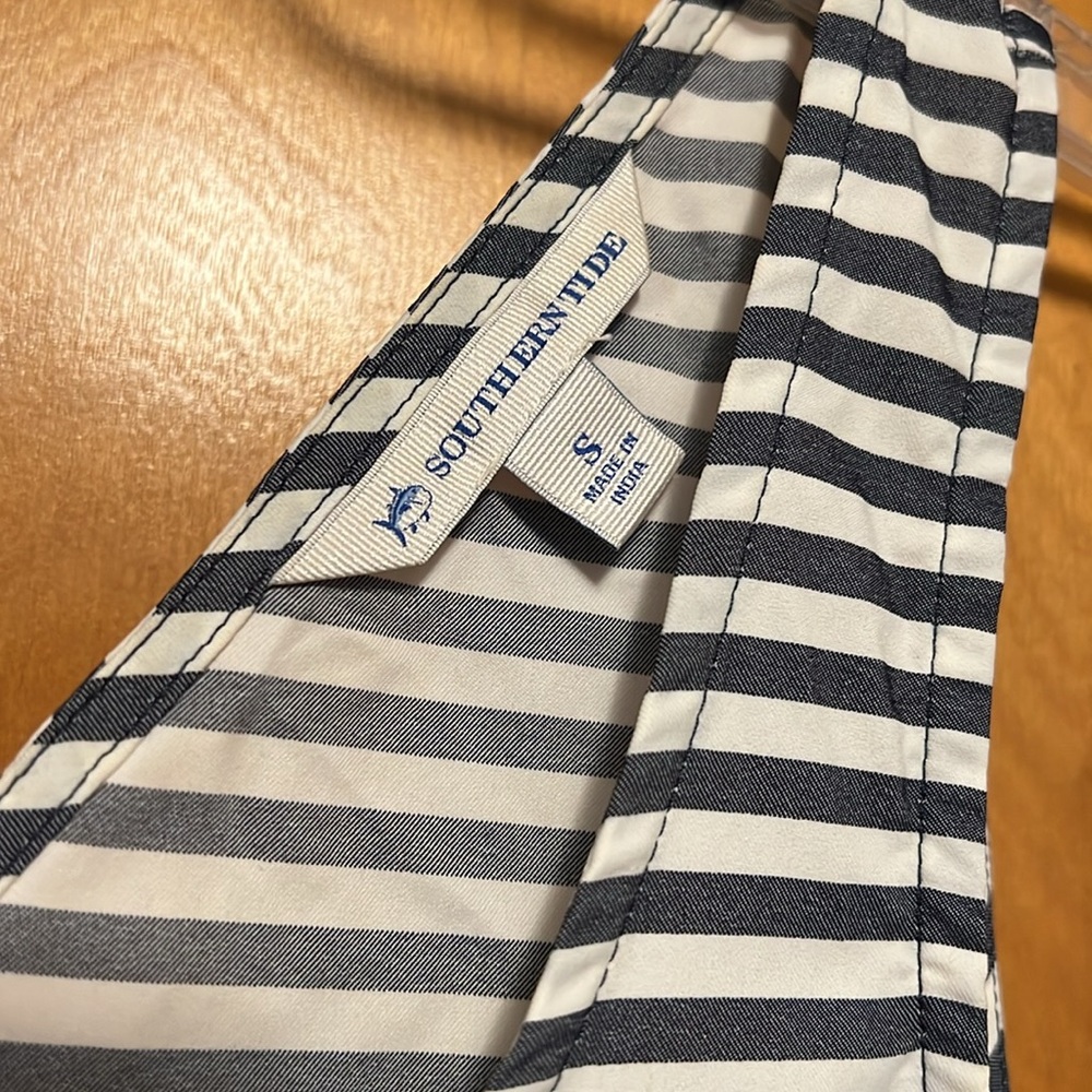 Southern Tide Black and White Striped Mini Dress - Picture 3 of 5